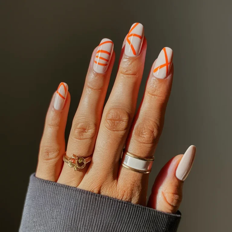 Orange Baddie Nail Designs