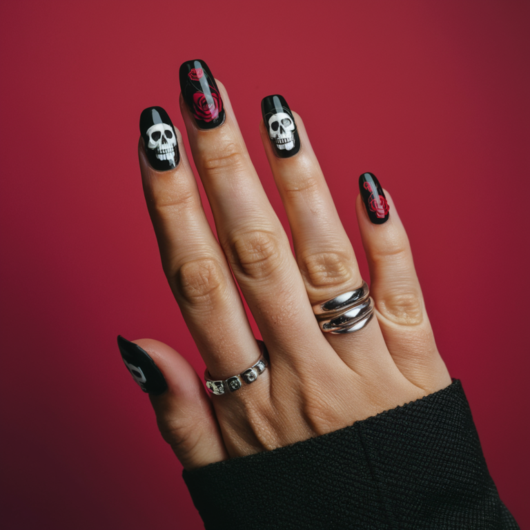 Dark Summer Nail Designs for an Edgy Look