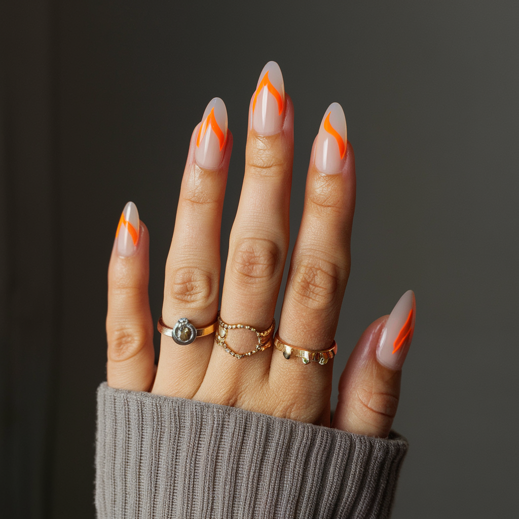 Negative Space Orange Flames