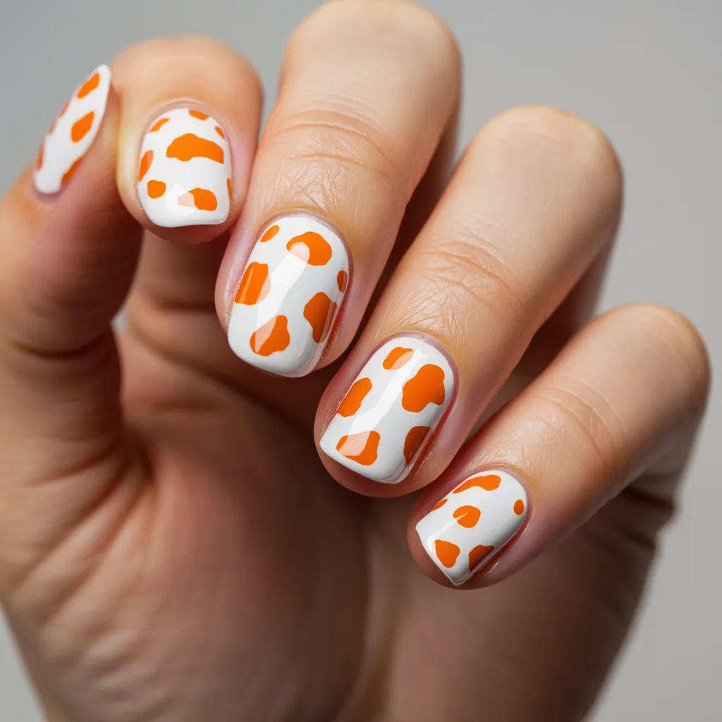 Orange Cow Print