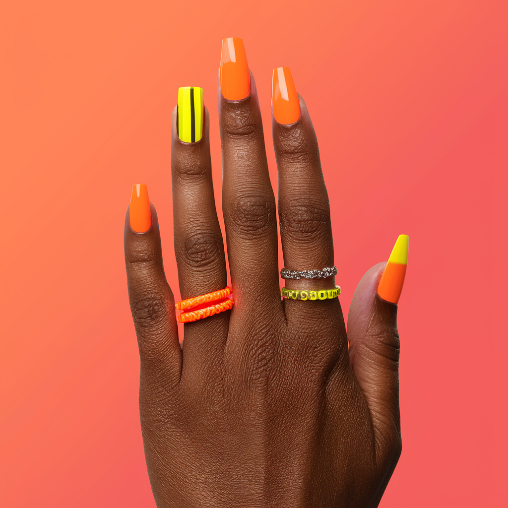 Orange Ombre with Neon Accents