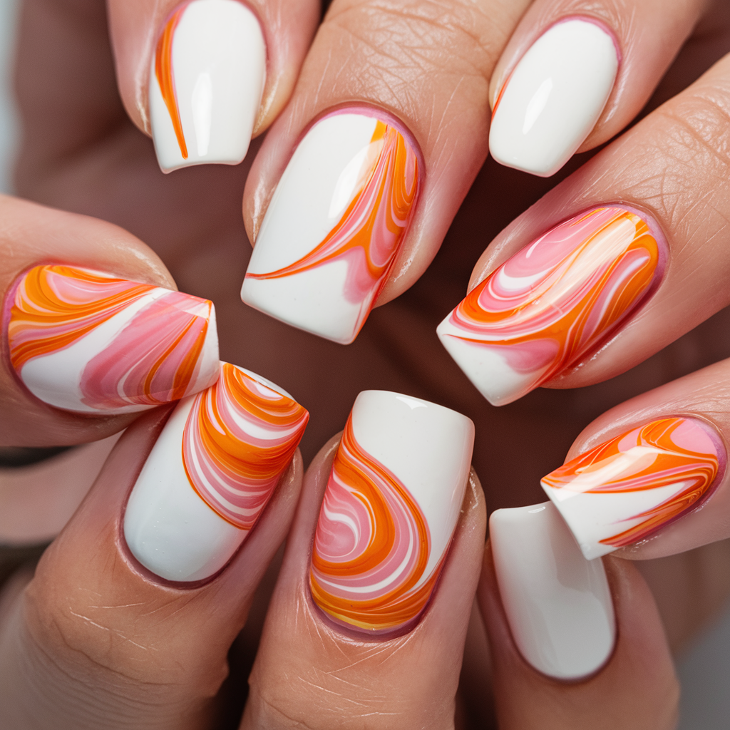 Orange and Pink Marble