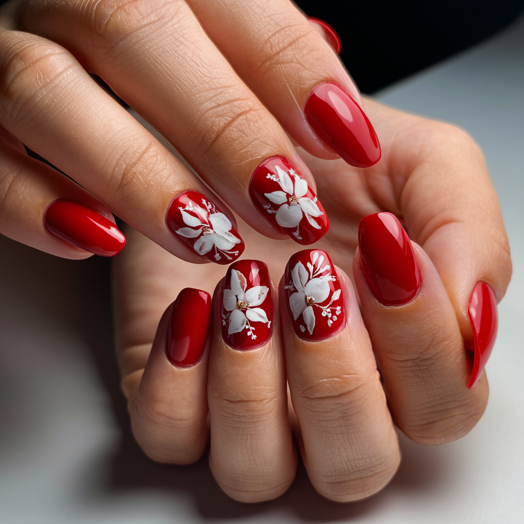 Red Floral Accent