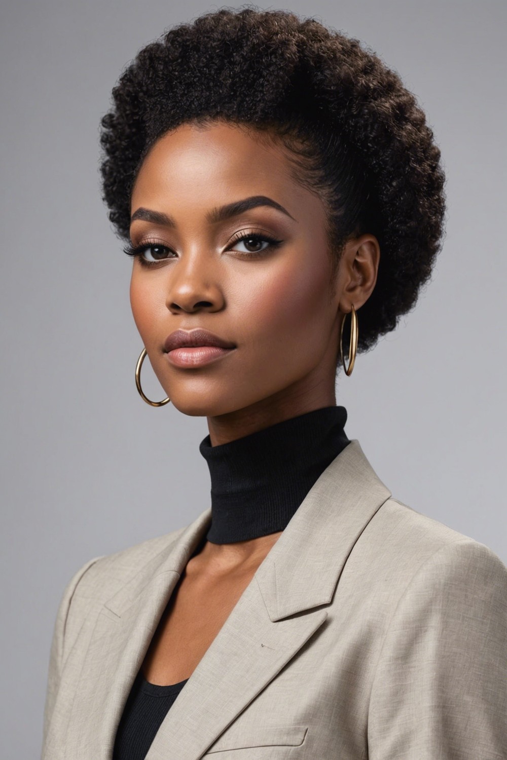 Afro Puff Bob With Edge Control