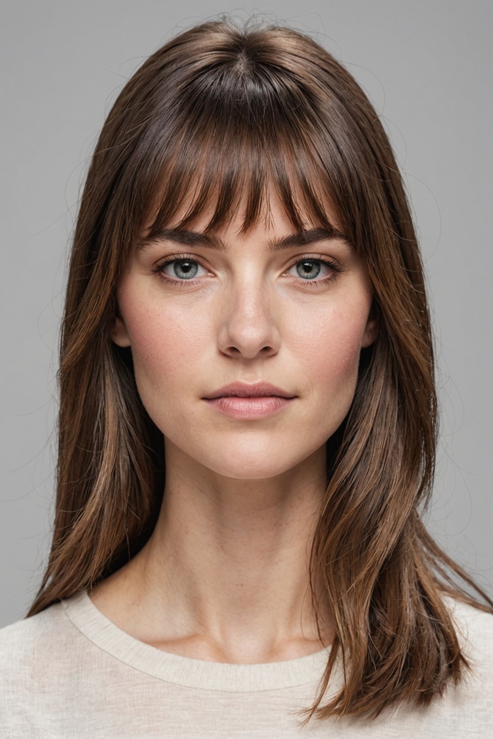 Asymmetrical Razored Bangs for Square Faces