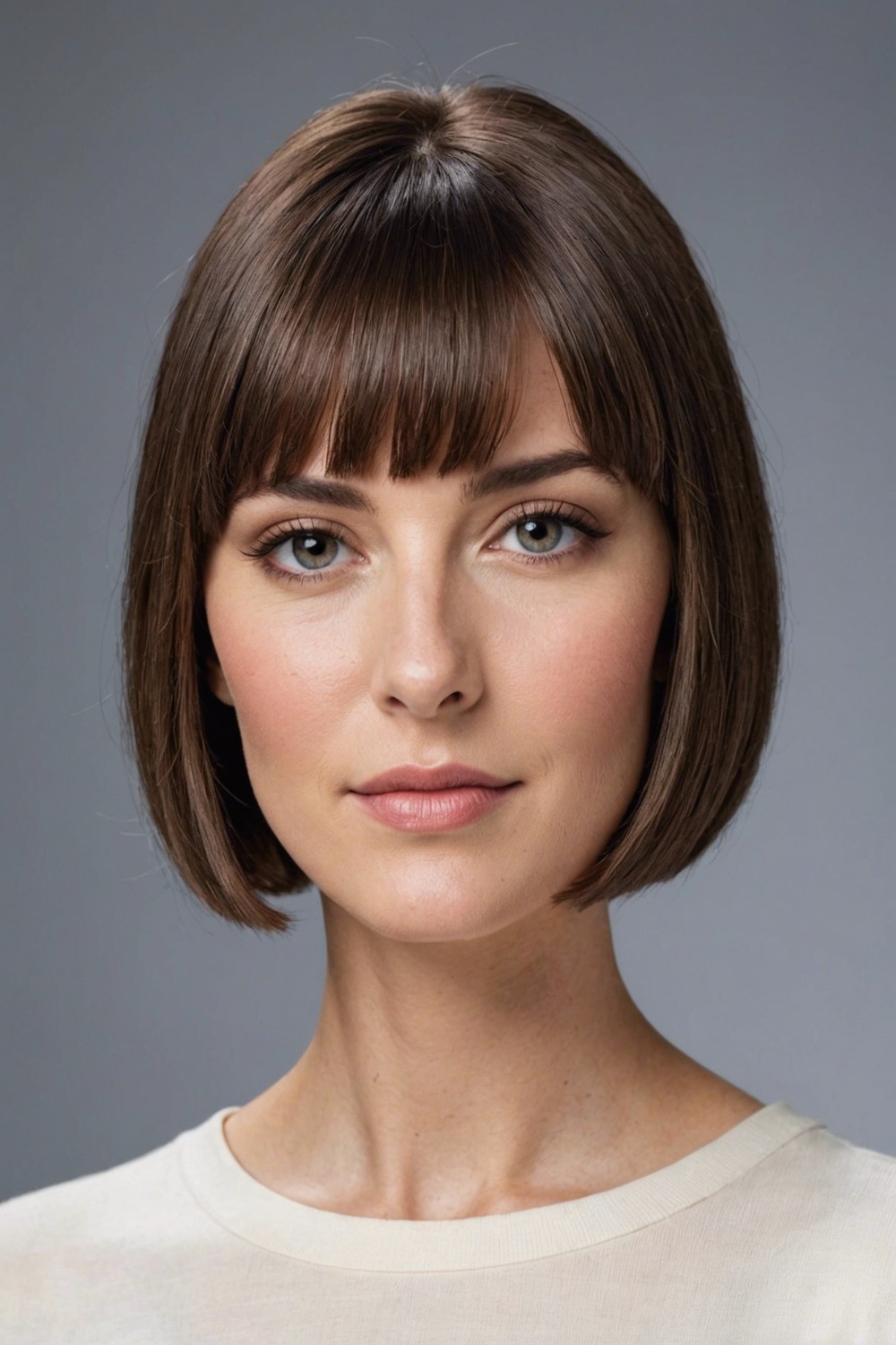 Blunt Bobs with Bangs