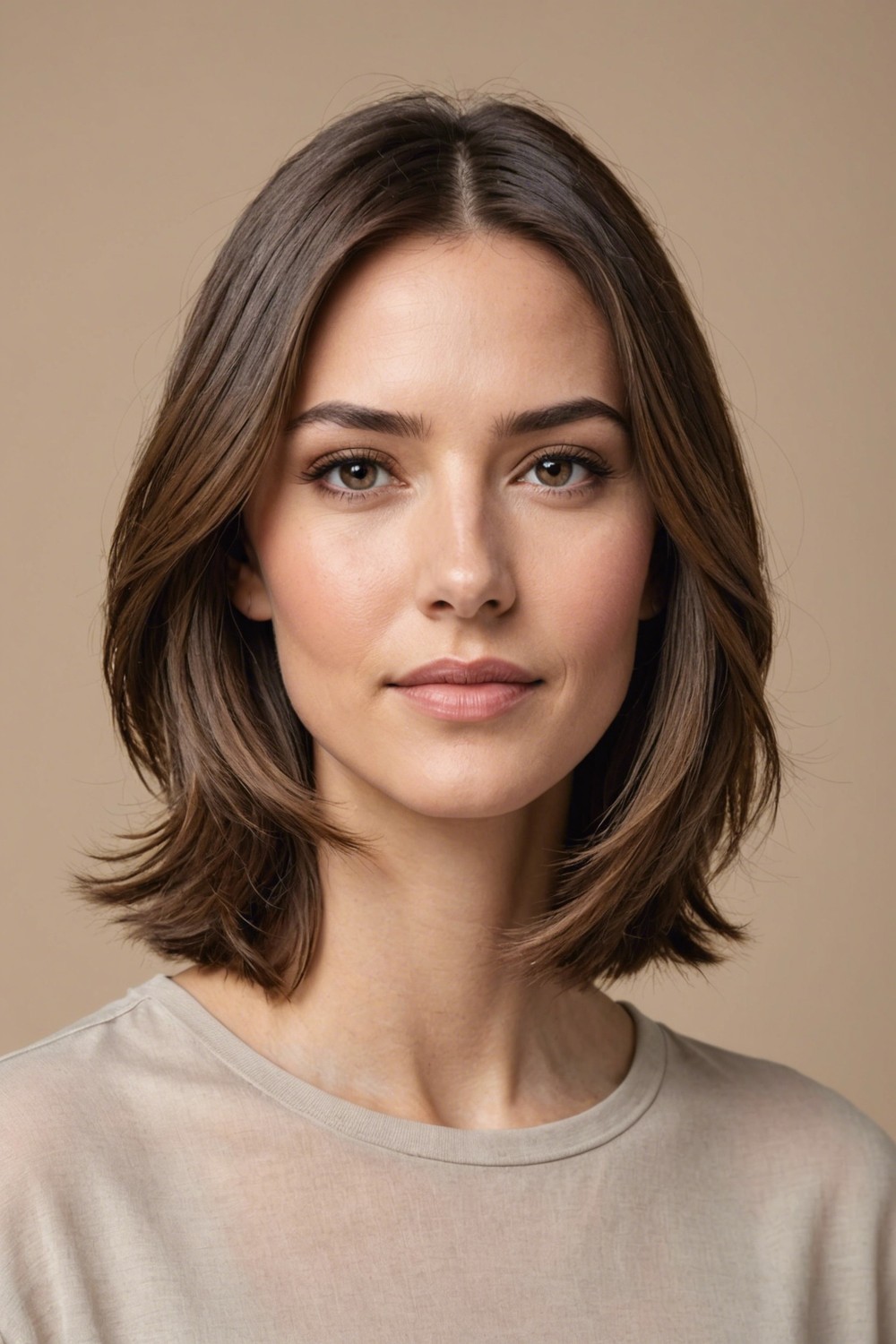 Chin-Length Layers with Subtle Layers