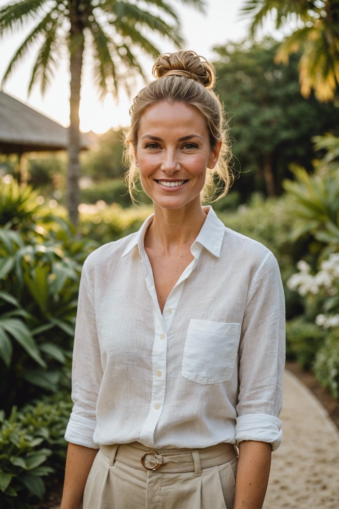 Classic White Shirt with Linen Pants