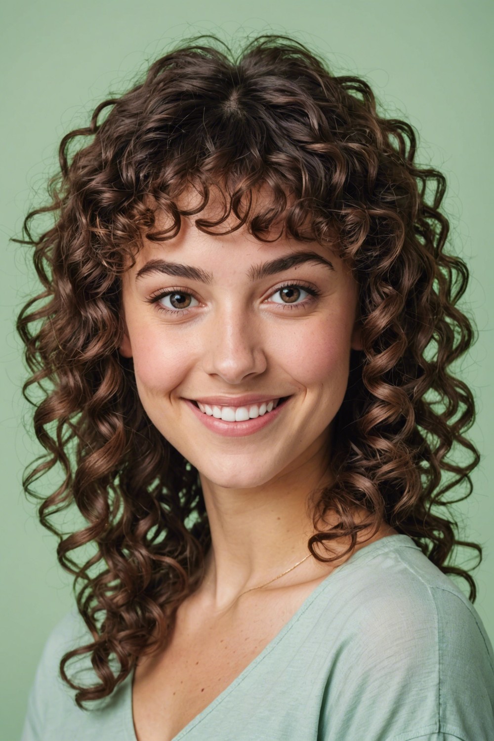 Curly Bangs for a Framed Face