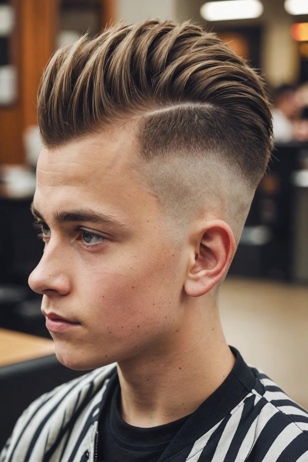 Faded Undercut Mohawk with Design