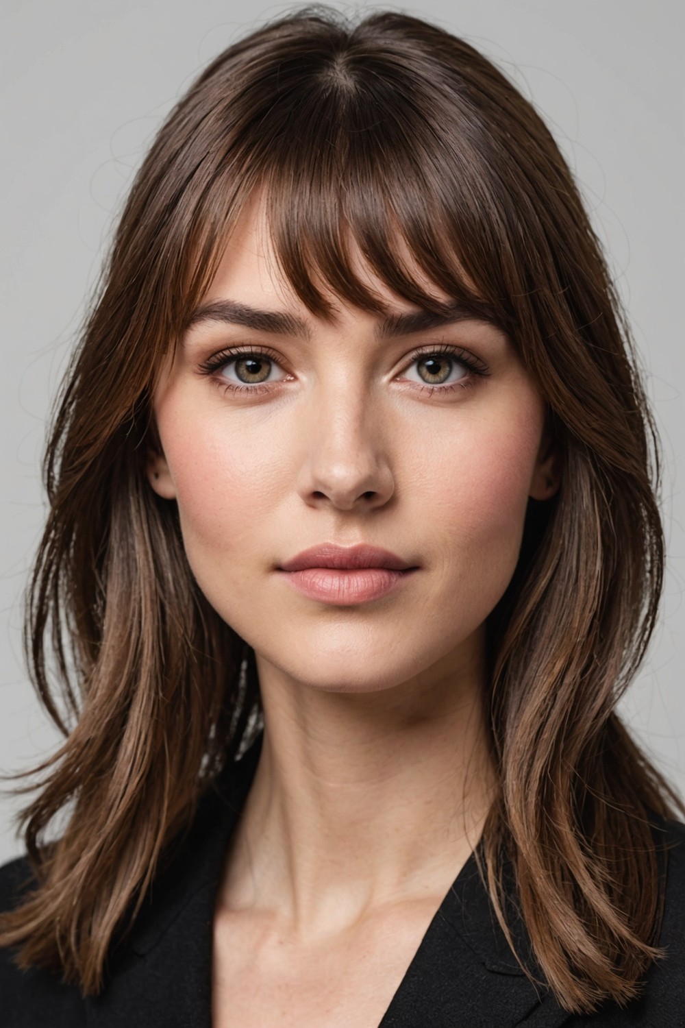 Side Swept Bangs with Bangs for Heart-Shaped Faces