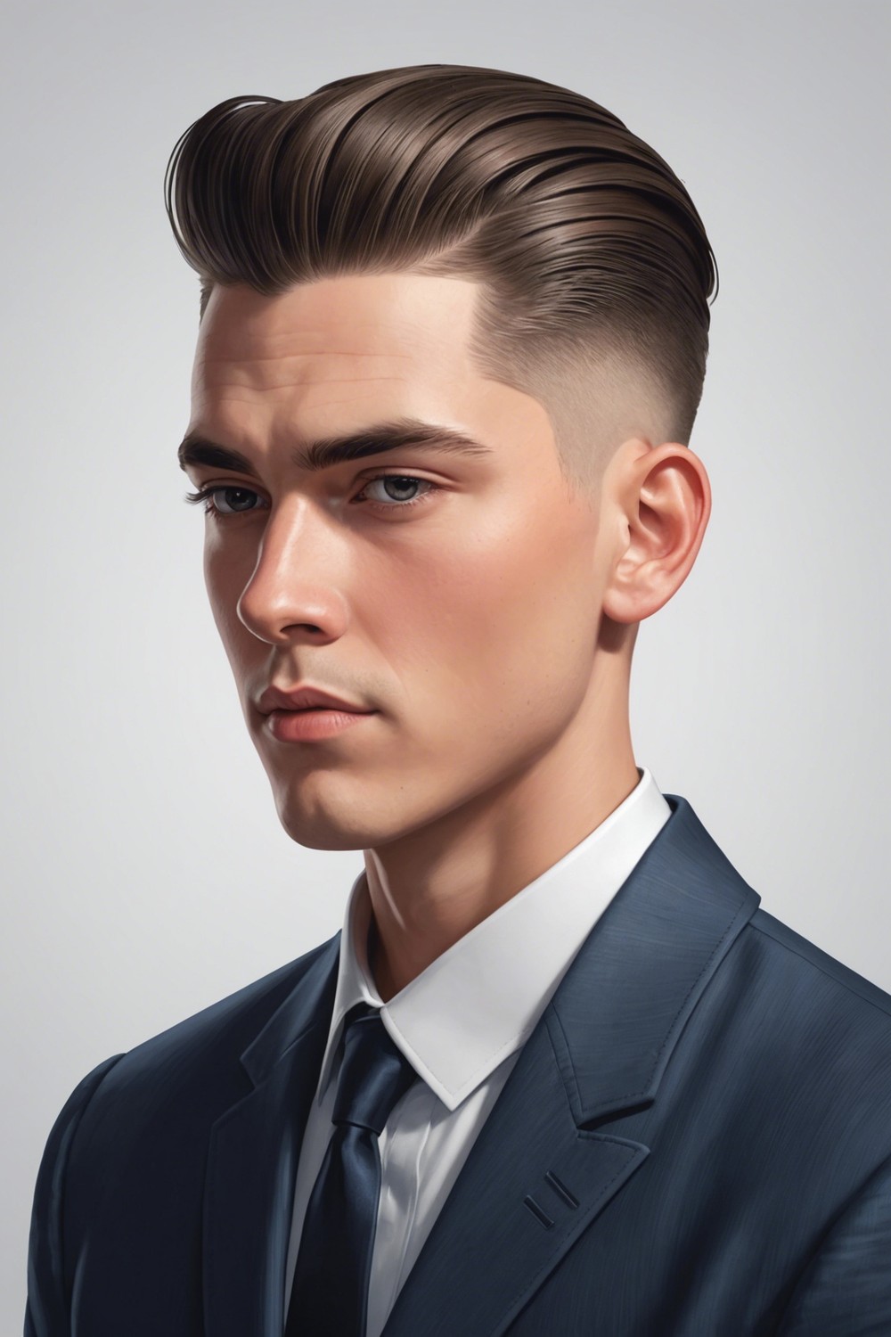 Slicked Back with Low Fade