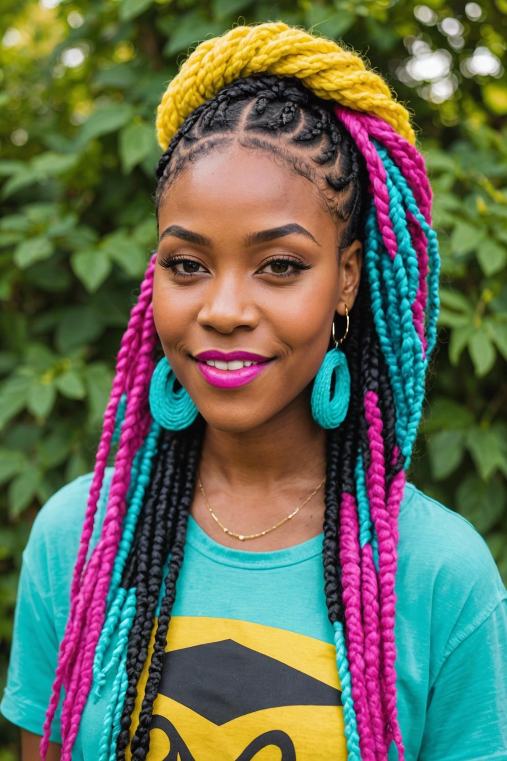 Yarn Braids for a Funky Vibe