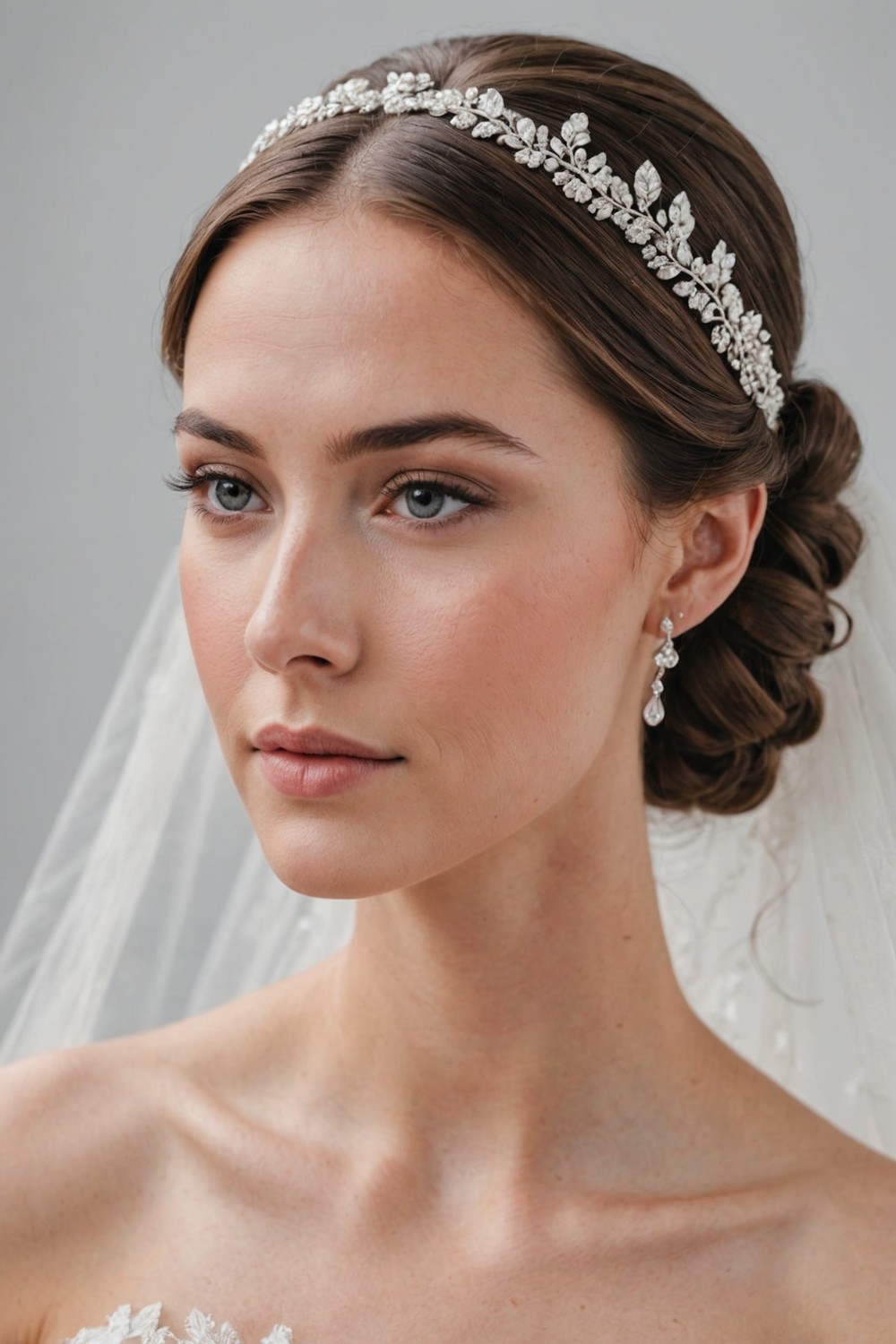 Glamorous Updo with Veil