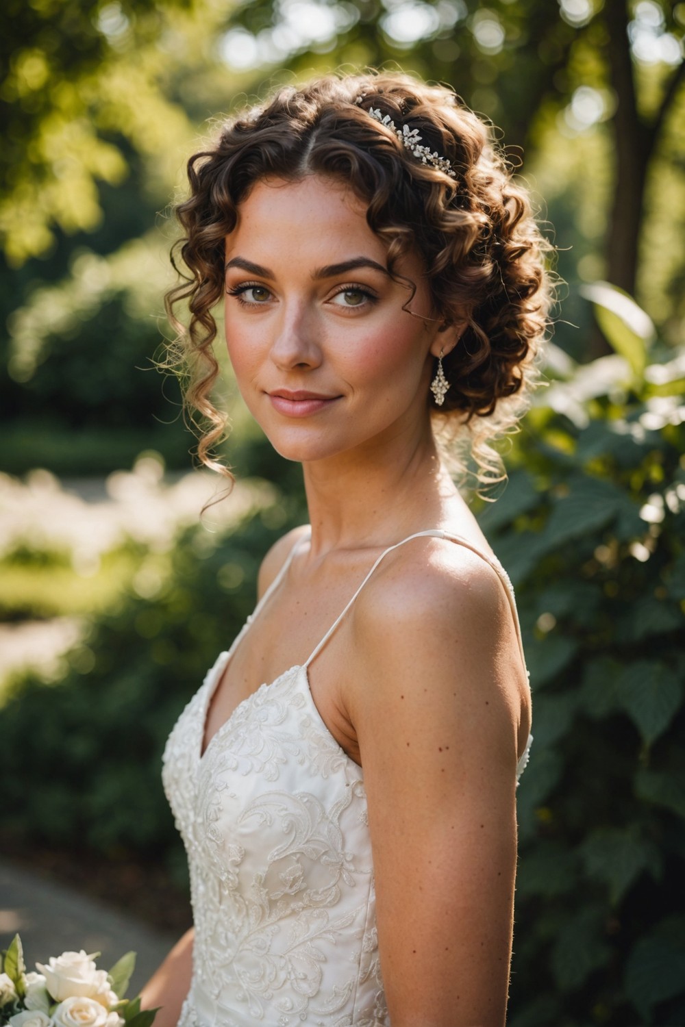 Twisted Low Bun with Curly Whispers