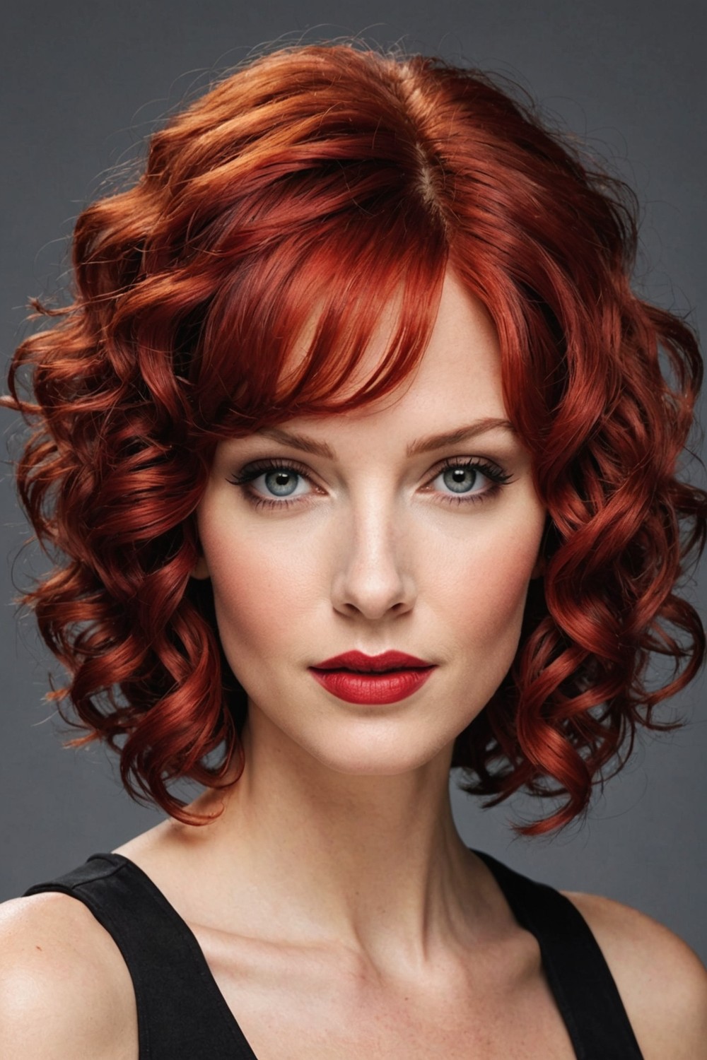 Curly Red Bob