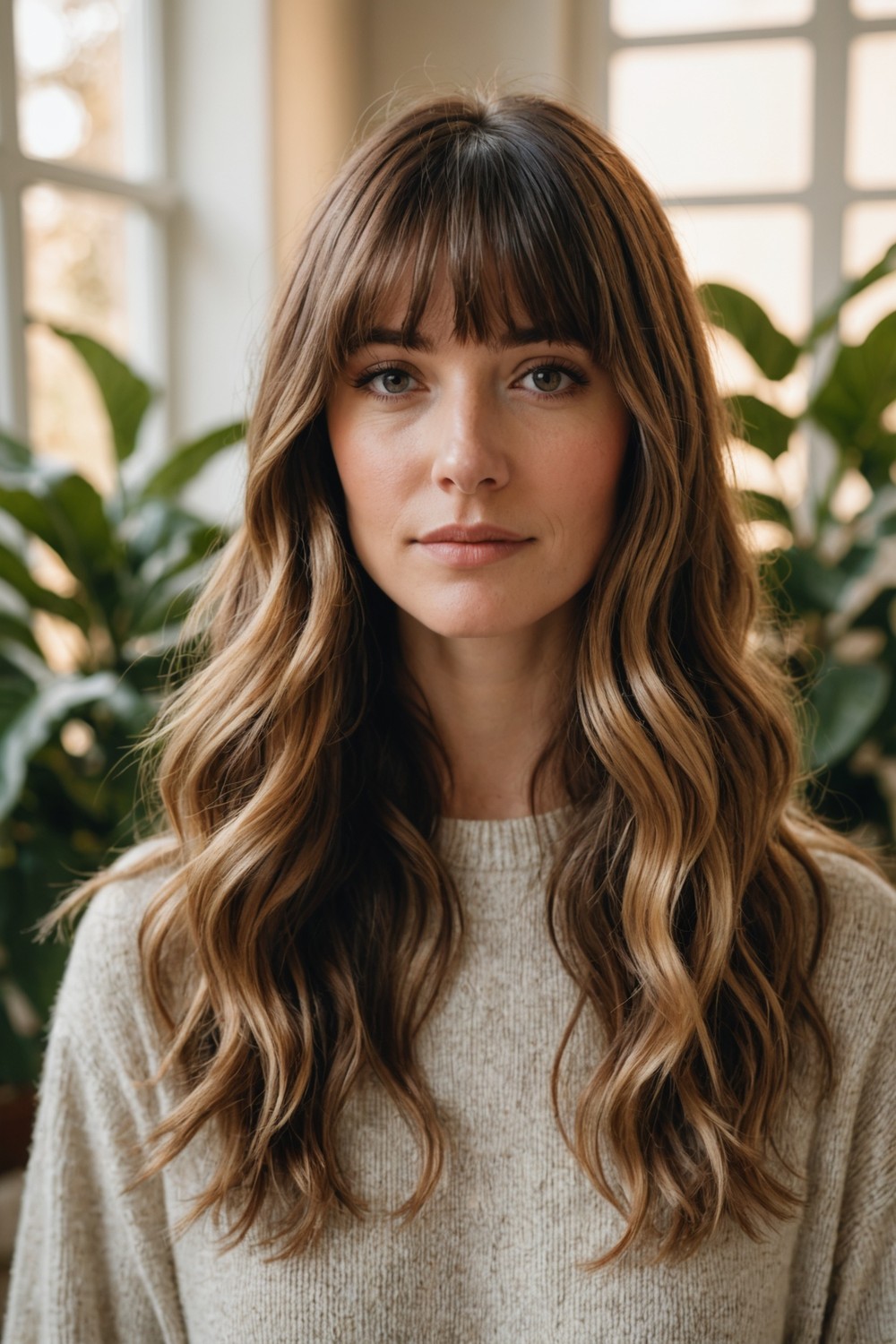 Curtain Bangs with Long Hair