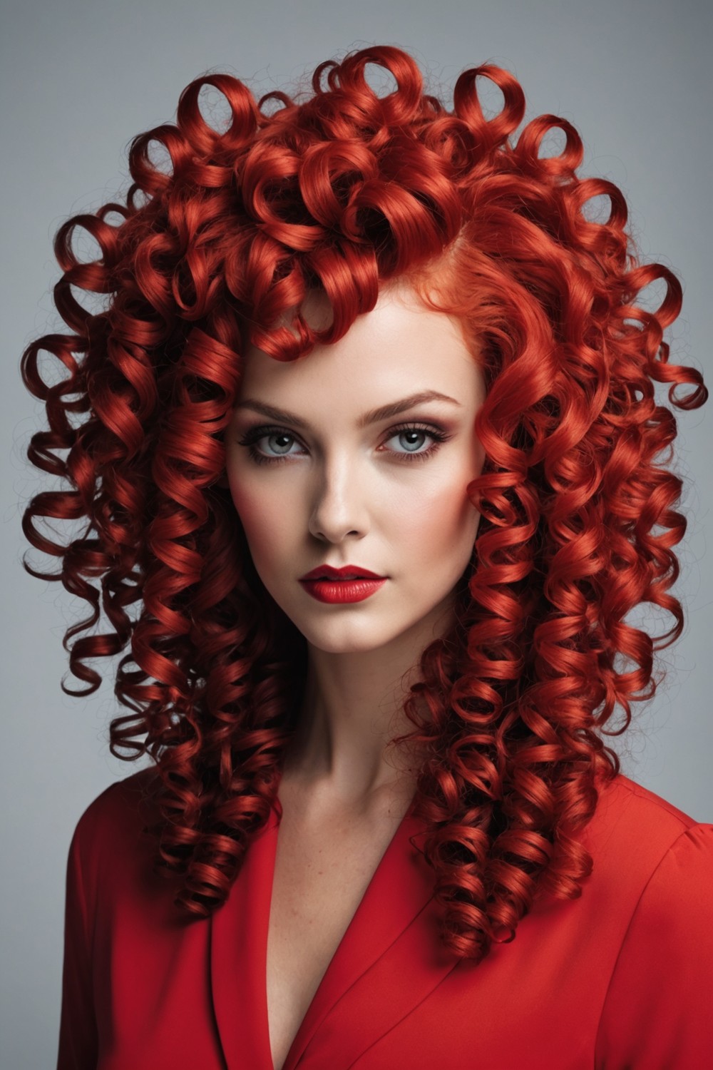 Funky Red Spiral Curls