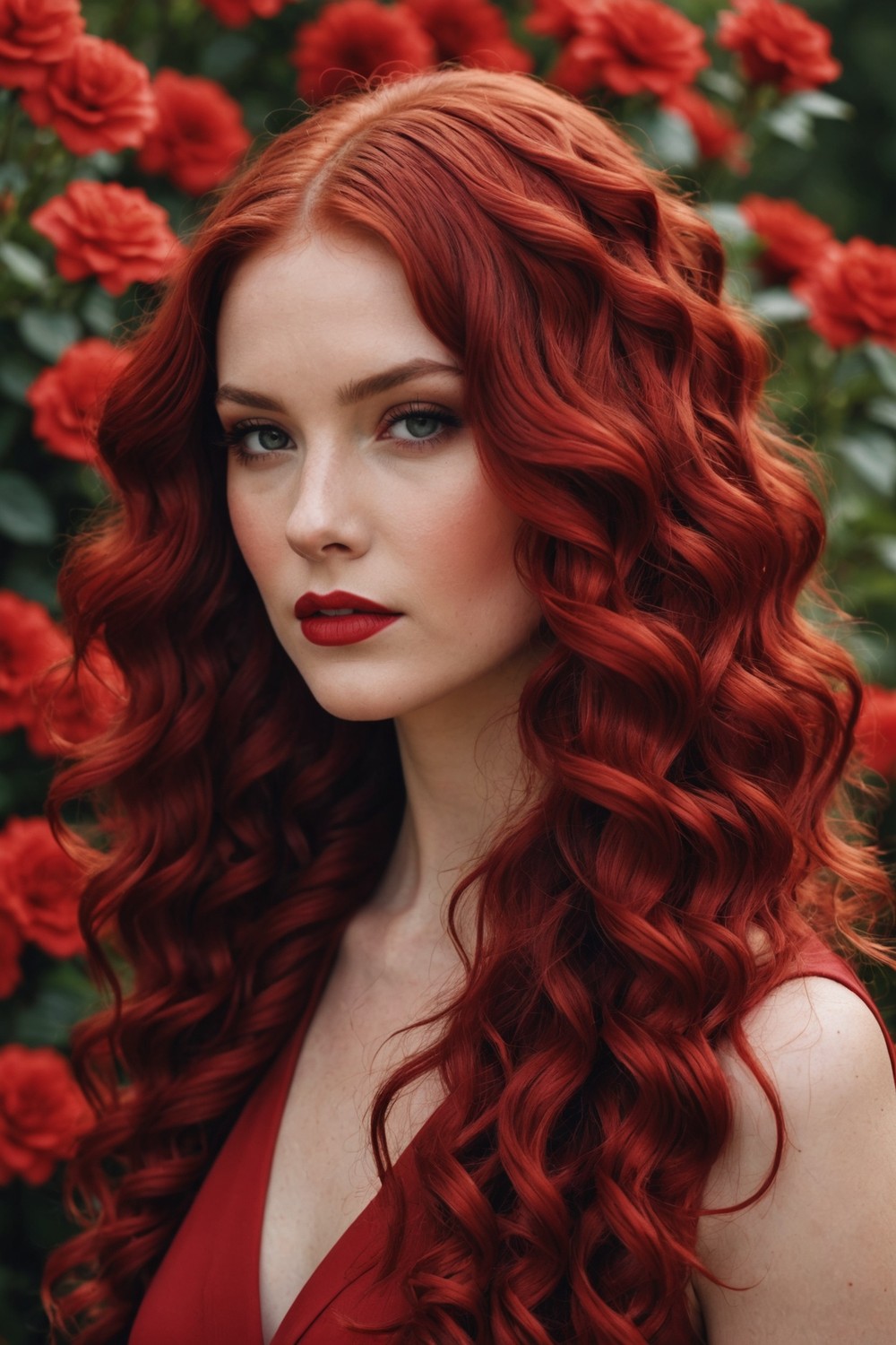 Red Wavy Weave