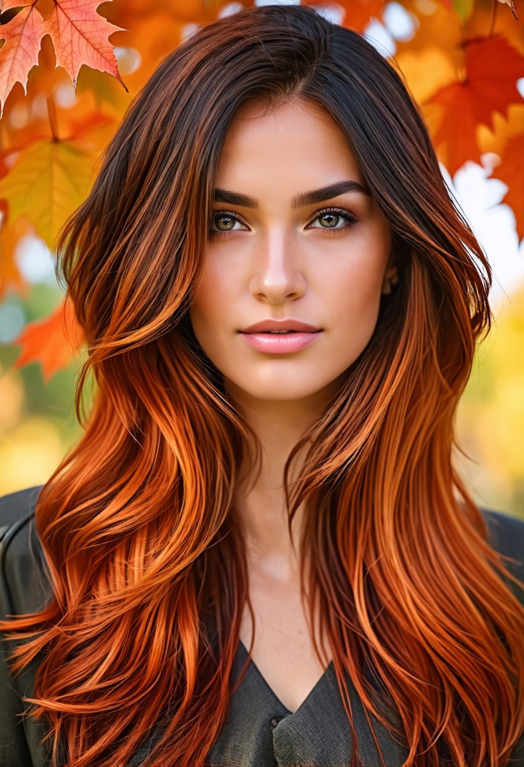 Coppery Brown Ombre