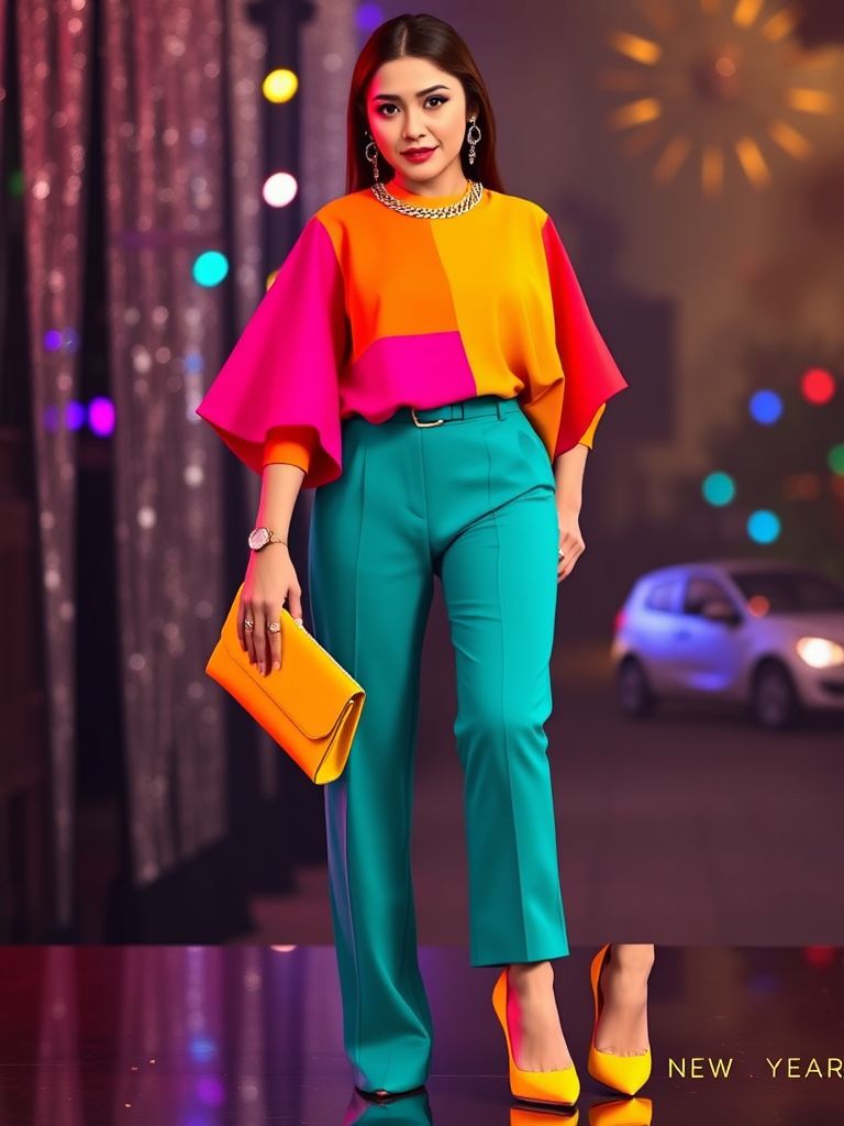 Playful Color-Block Ensemble