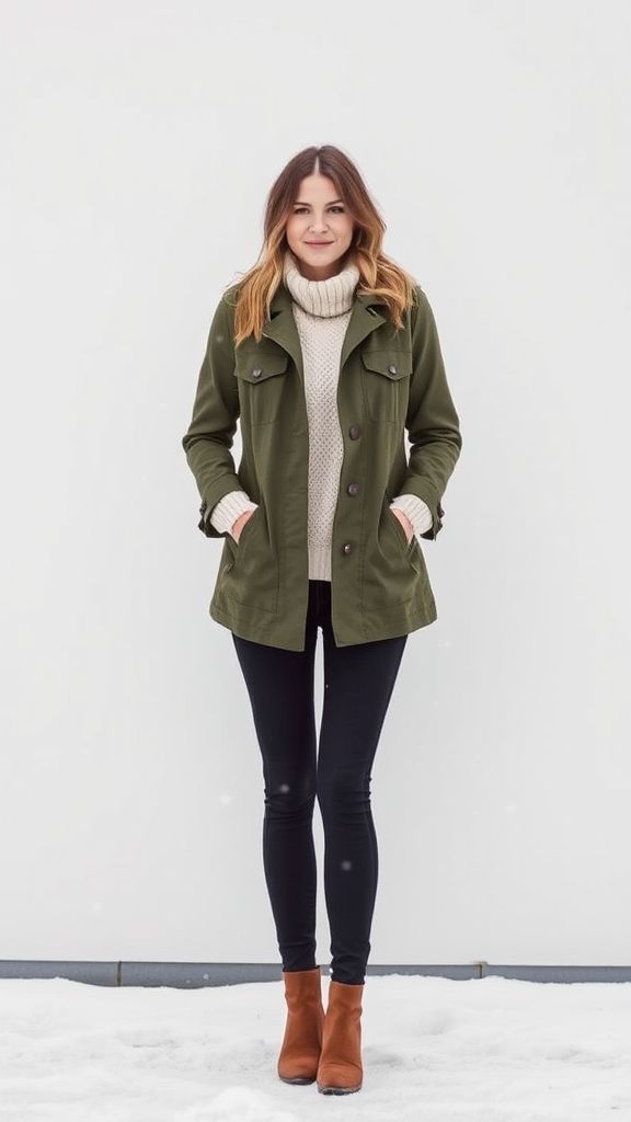 Utility Jacket with a Fleece Pullover