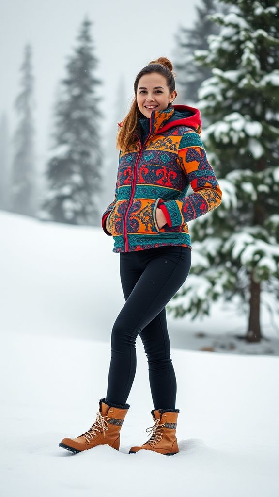 Vintage Ski Jacket with Fitted Leggings