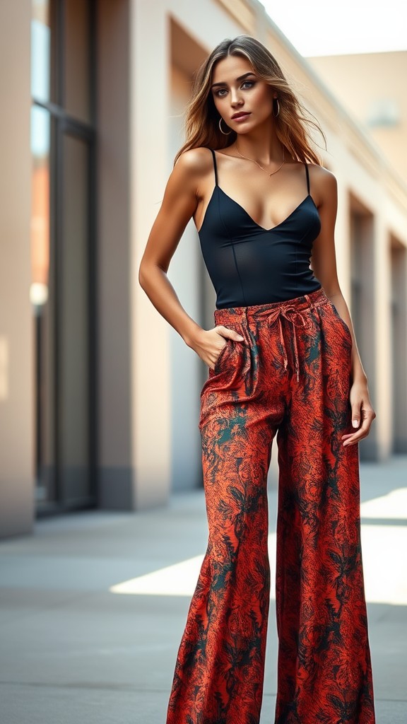 Bodysuit with Wide-Legged Pants