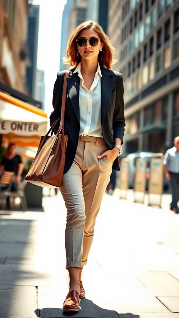 business casual outfit ideas for women on the go