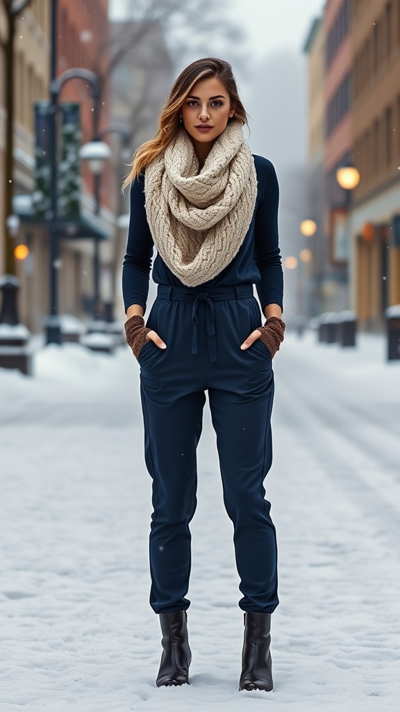 Casual Jumpsuit with a Long Sleeve Tee underneath