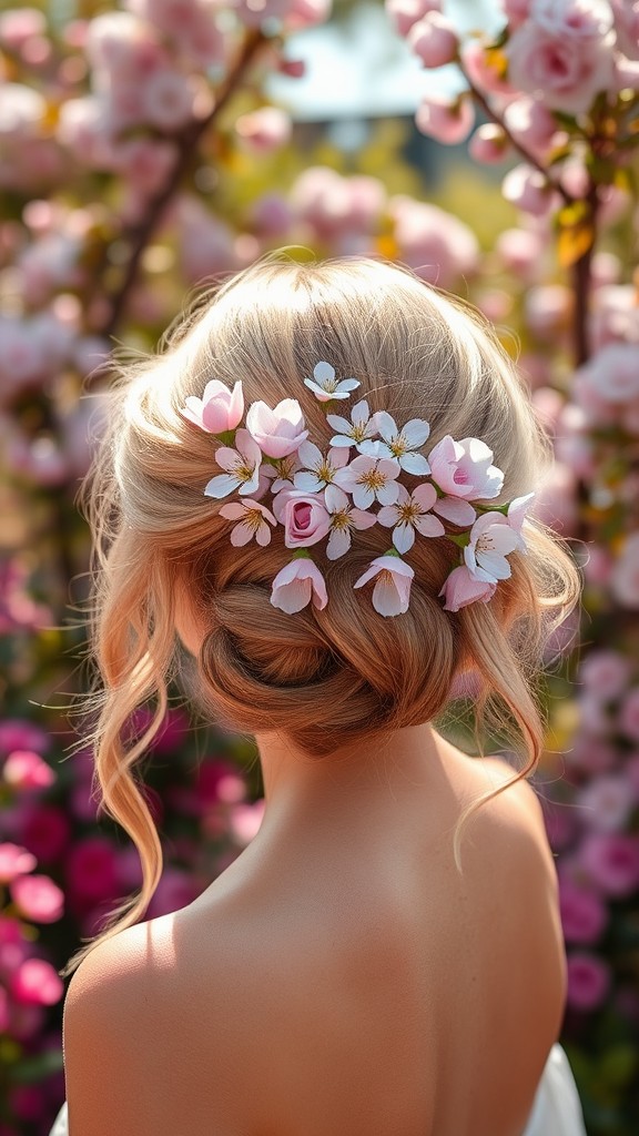 Chignon with Dainty Blossoms