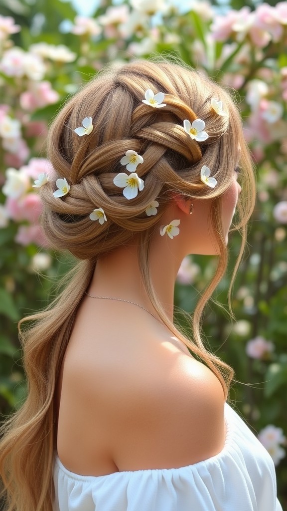 Classic French Twist with Floral Detail