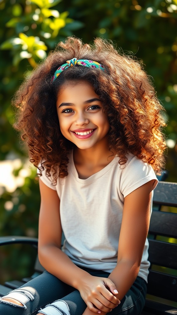 Curly Hair with Headband