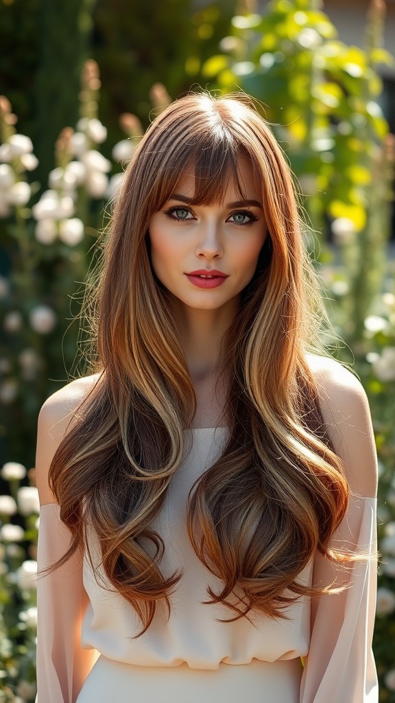 Curtain Bangs with Long Hair