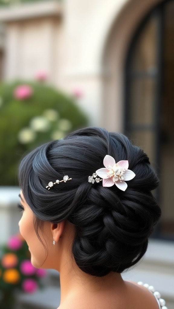 Elegant Updo with Hair Accessories