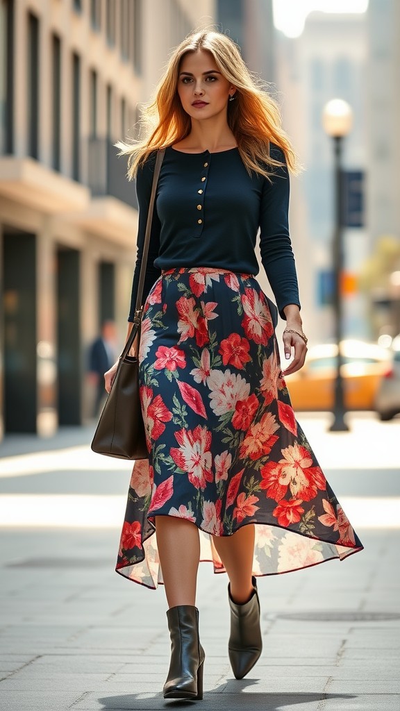 Henley Top with a Peplum Skirt