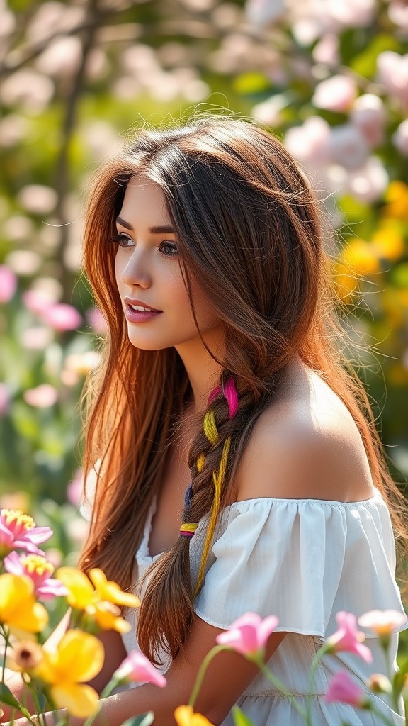 Loose Braid with Colorful Threads