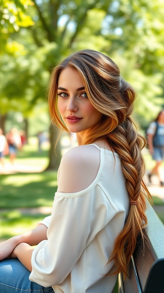 Side Braid with Loose Ends