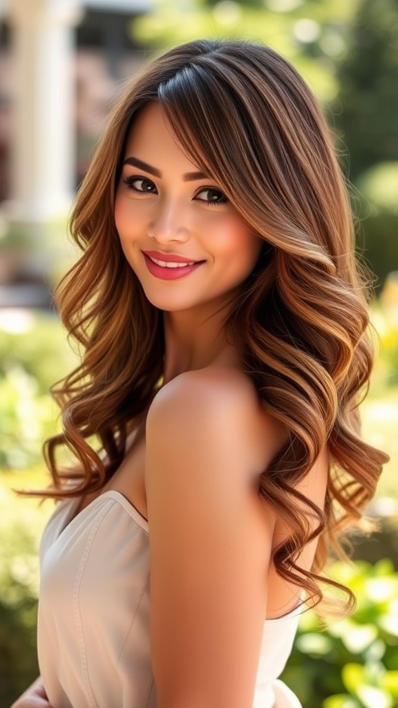 Side-Swept Bangs with Loose Curls