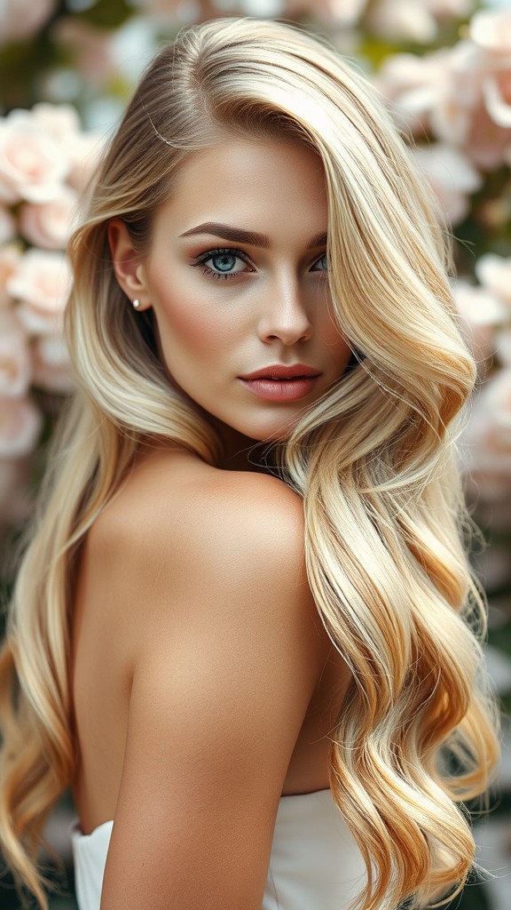 Side-Swept Blonde Waves