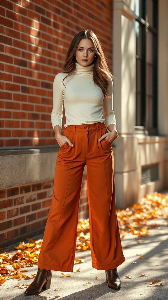 Turtleneck with Wide-Legged Pants