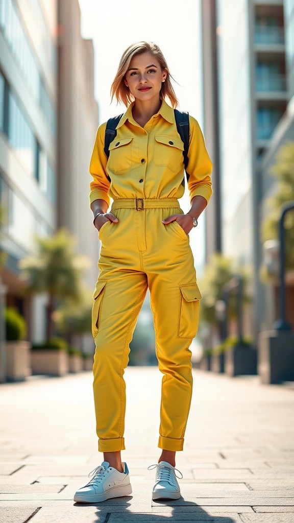 Utility Jumpsuit with Sneakers