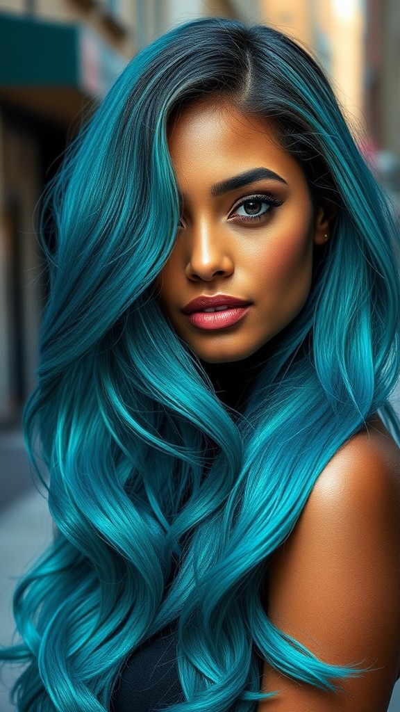 Vibrant Teal Long Layers