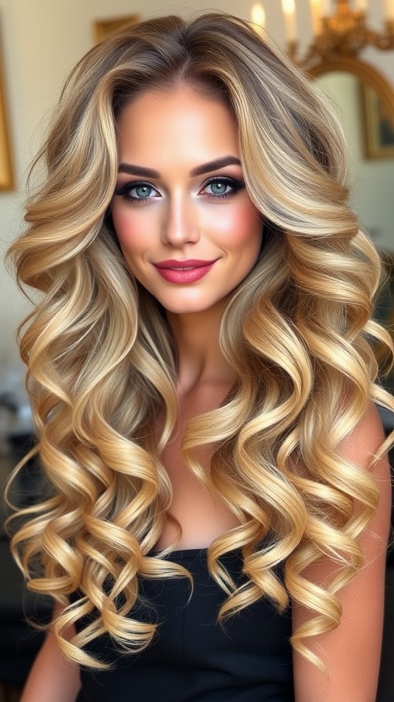 Voluminous Curly Blowout