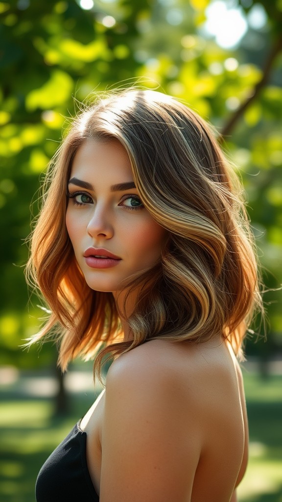 Wavy Shoulder-Length Hair