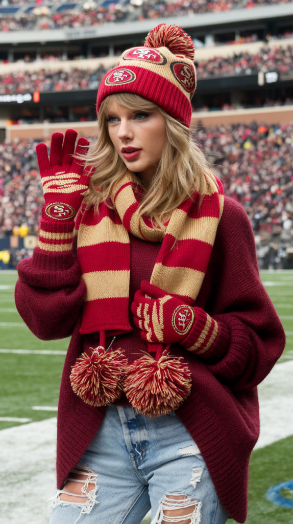 Playful Pom-Pom Beanie with Team Colors