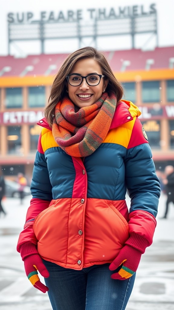 Puffer Jacket with Team Colors