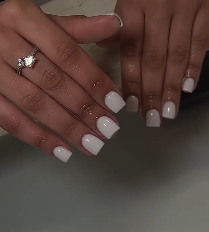 Chic Glossy White Square Nail Styles