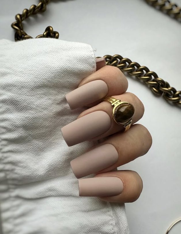 Elegant Matte Mocha Nude Nail Trends