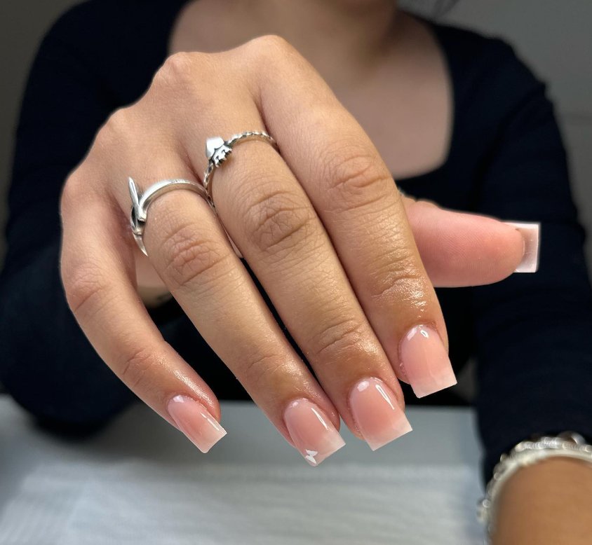 Elegant Soft Nude Ombré Nail Design